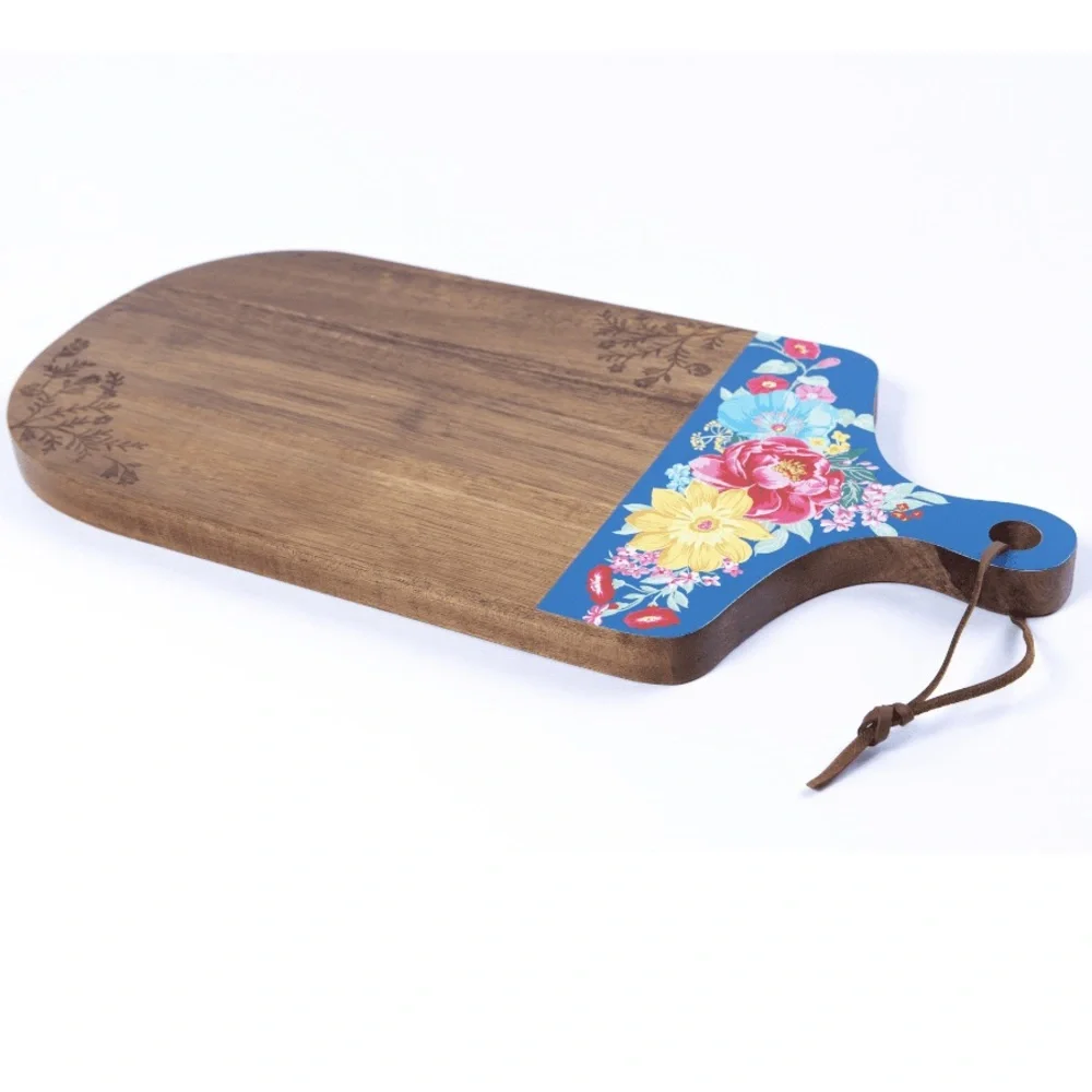 ACACIA Wooden Charcuterie Cutting Board by PIONEER WOMAN Blue - Picture 4 of 8